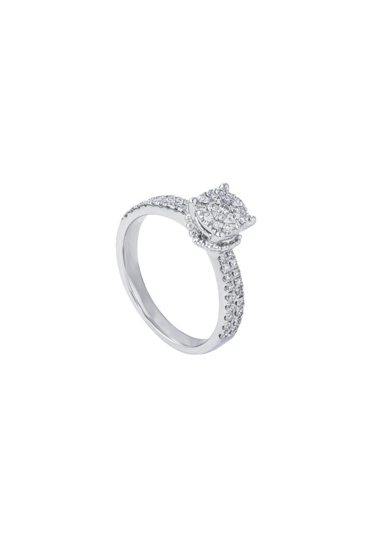 TOMEI Diamond Ring, White Gold 750