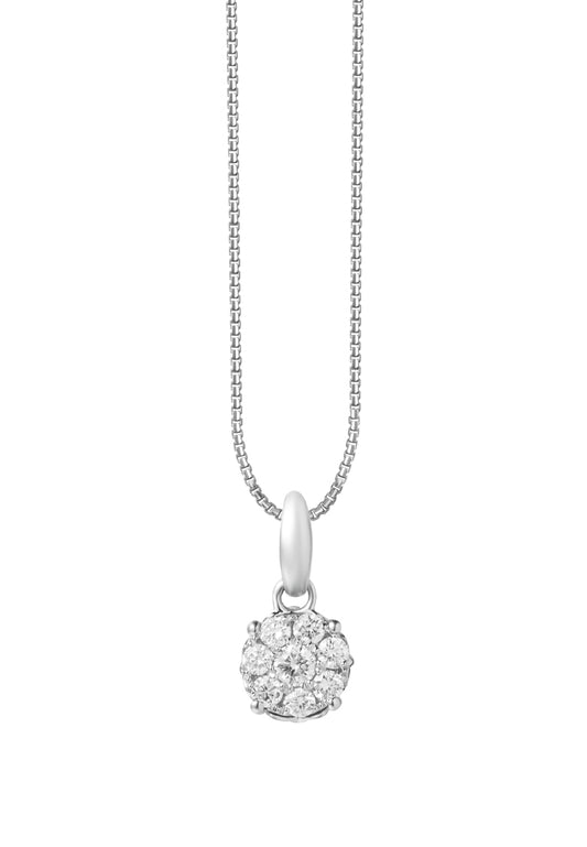 TOMEI The Symbolic Of Four Happiness Diamond Pendant Set, White+Rose Gold 585
