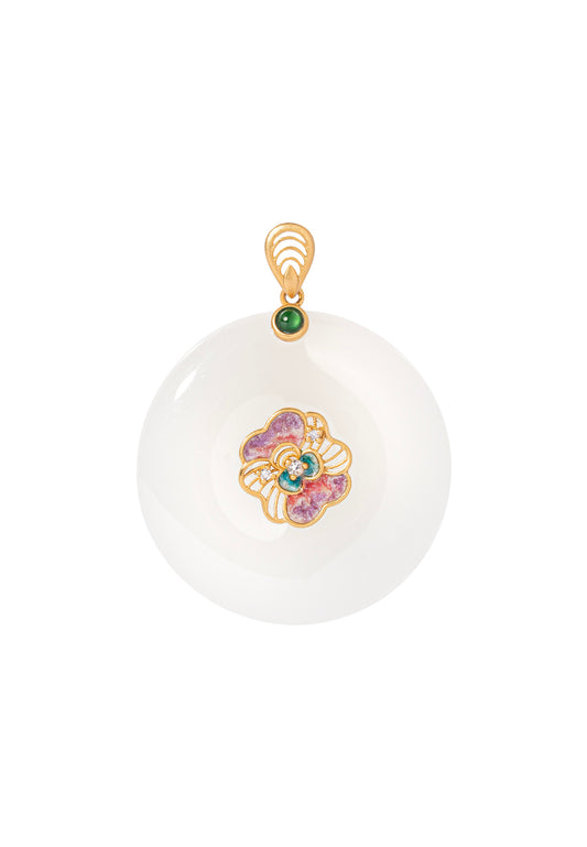 TOMEI Nephrite Series Hall Of Fortune Pendant, Yellow Gold 750