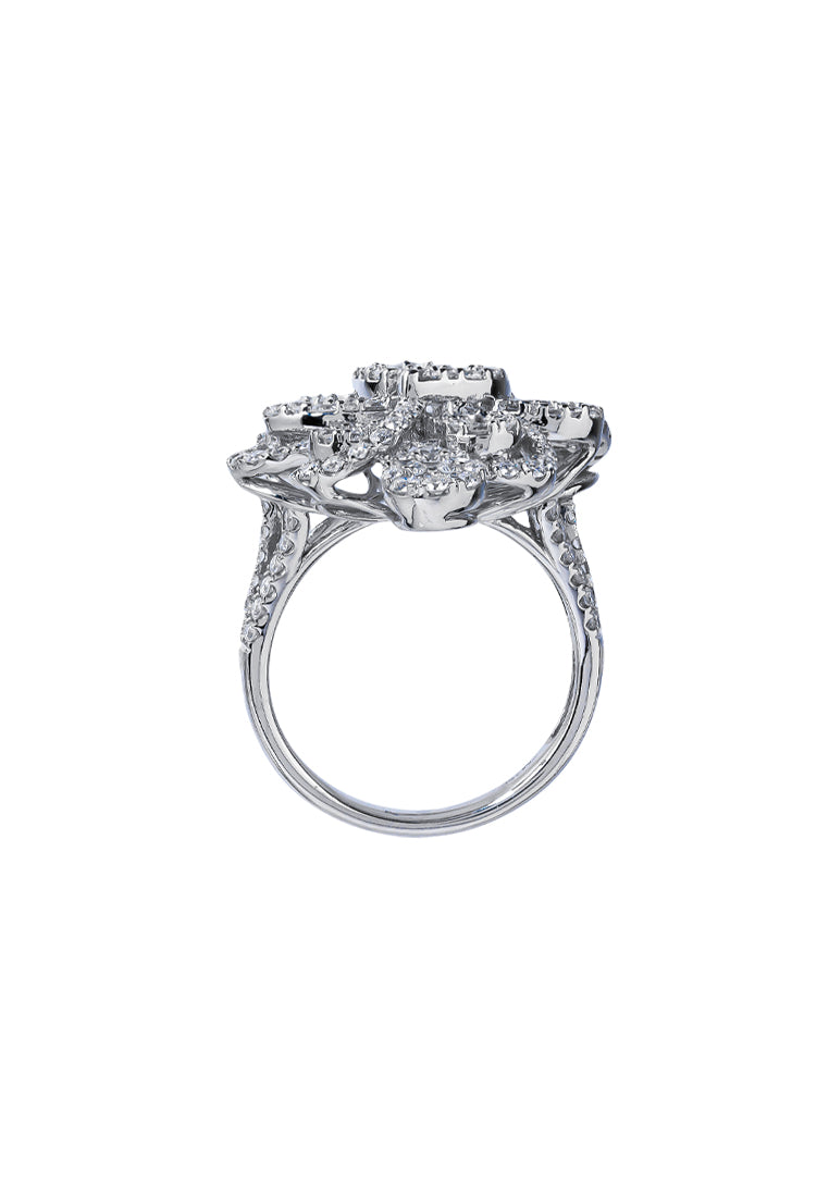 TOMEI Diamond Ring, White Gold 750