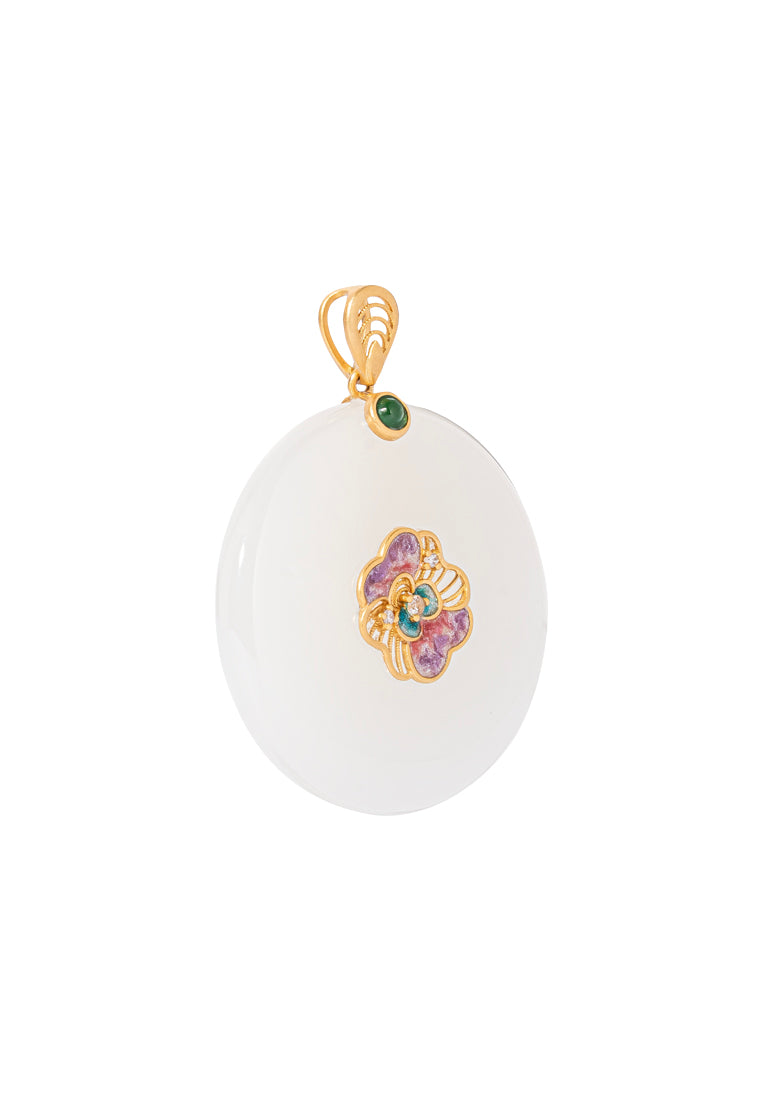 TOMEI Nephrite Series Hall Of Fortune Pendant, Yellow Gold 750