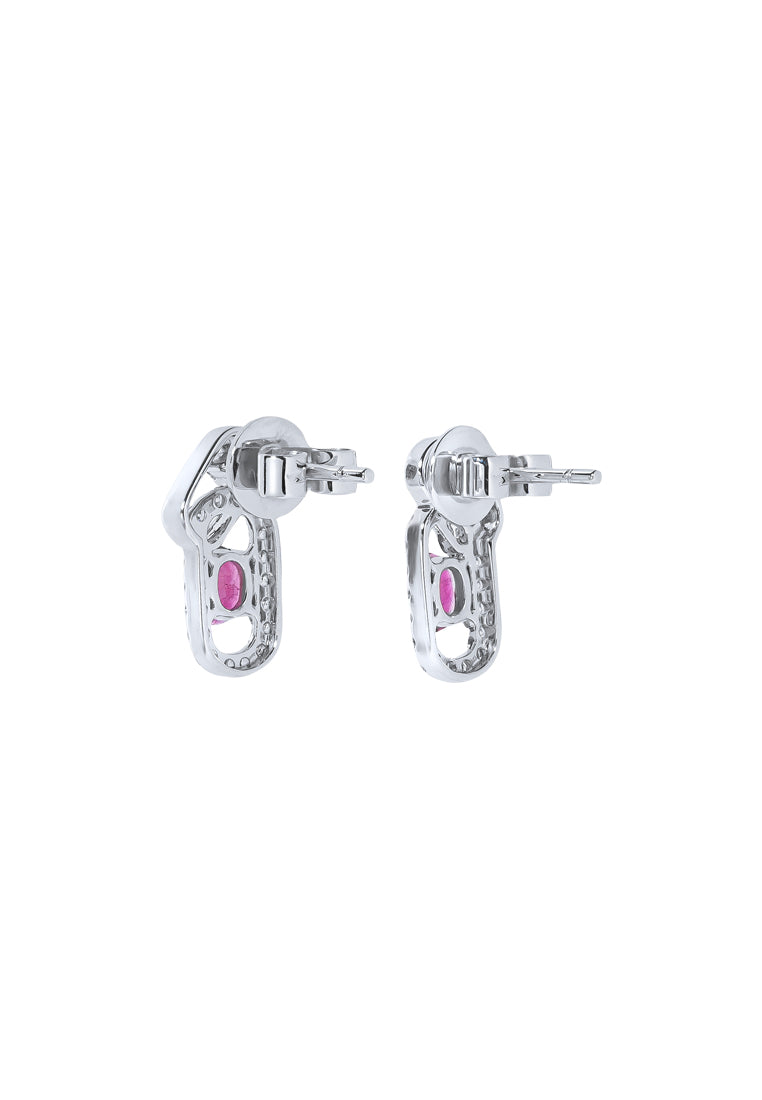 TOMEI Ruby Set Earrings, White Gold 750