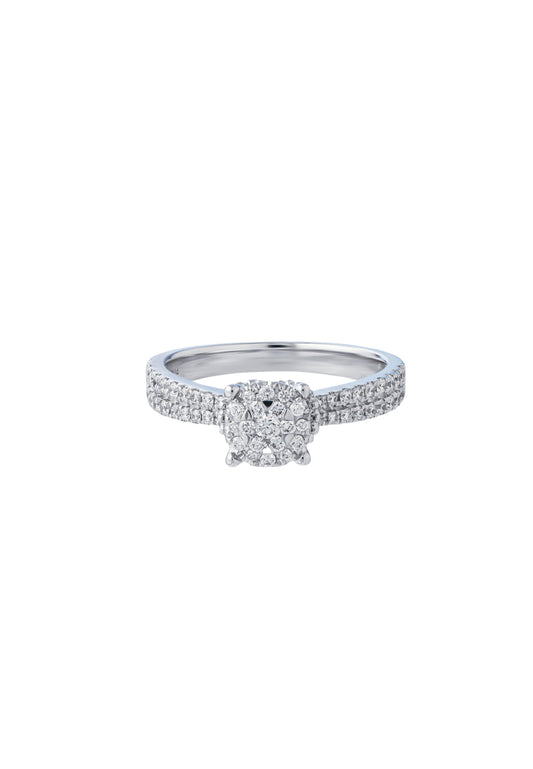 TOMEI Diamond Ring, White Gold 750