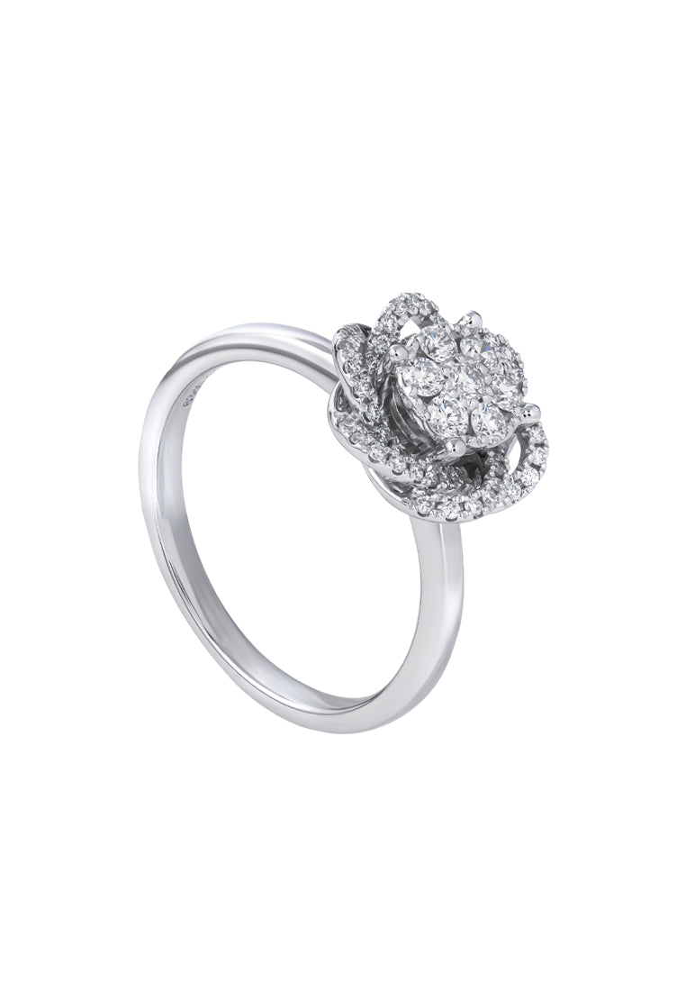 TOMEI The Bloom Series Diamond Ring, White Gold 750