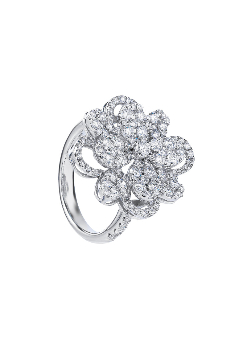 TOMEI The Bloom Series Diamond Ring, White Gold 750