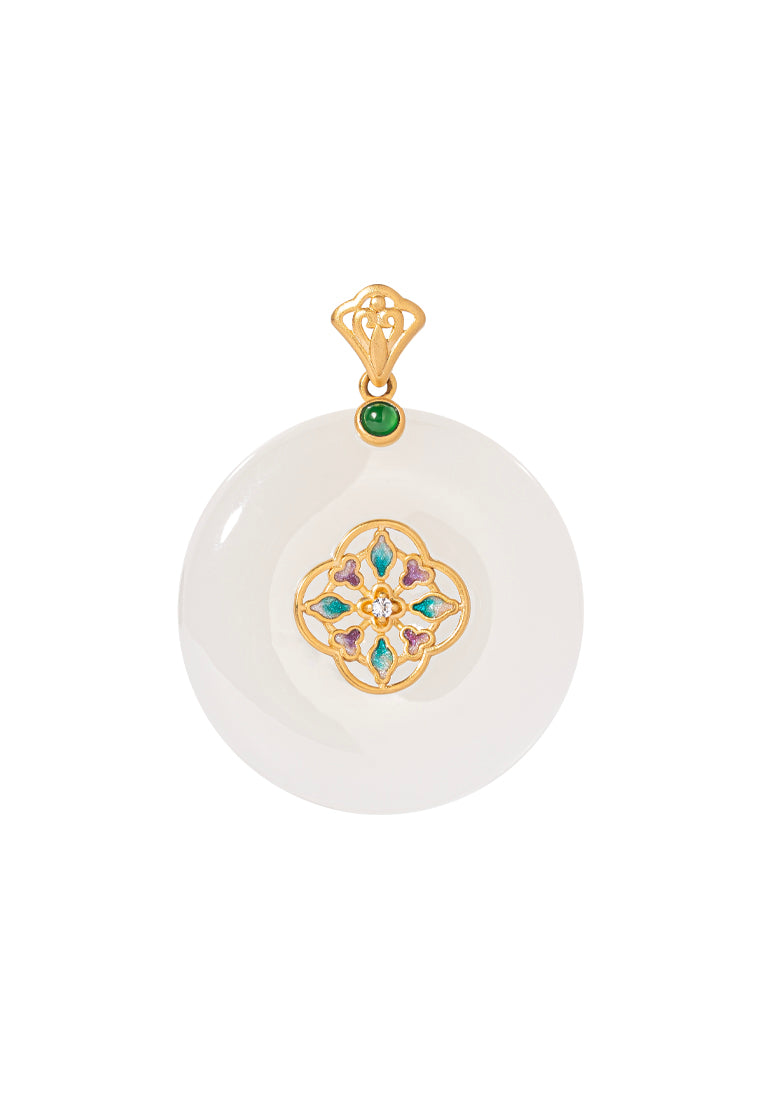 TOMEI Nephrite Series Hall Of Fortune Pendant, Yellow Gold 750