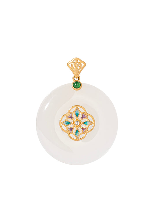 TOMEI Nephrite Series Hall Of Fortune Pendant, Yellow Gold 750