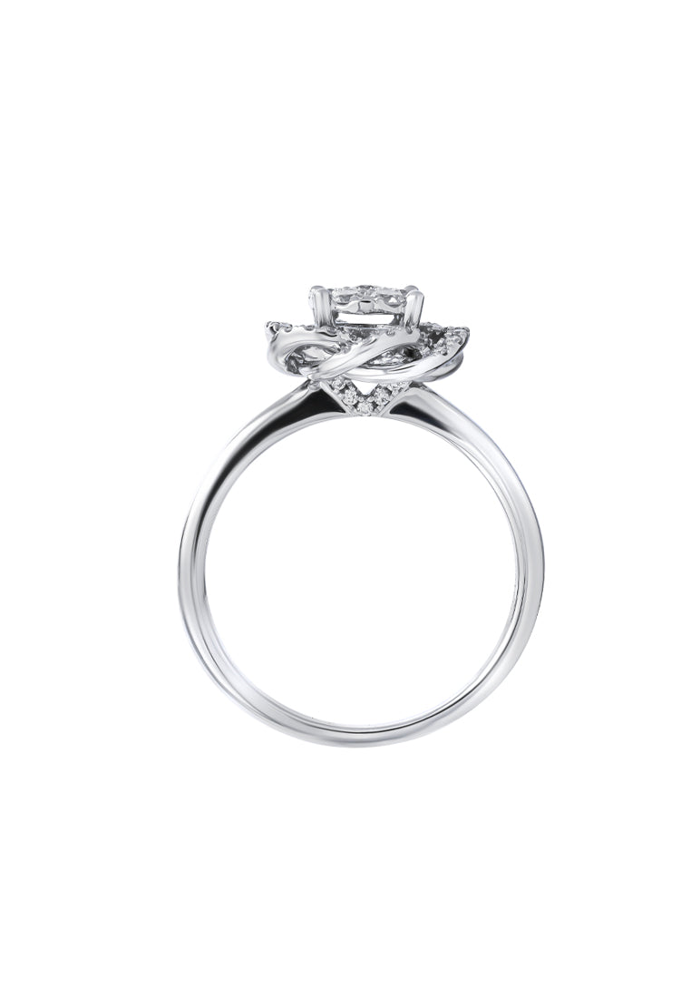 TOMEI The Bloom Series Diamond Ring, White Gold 750