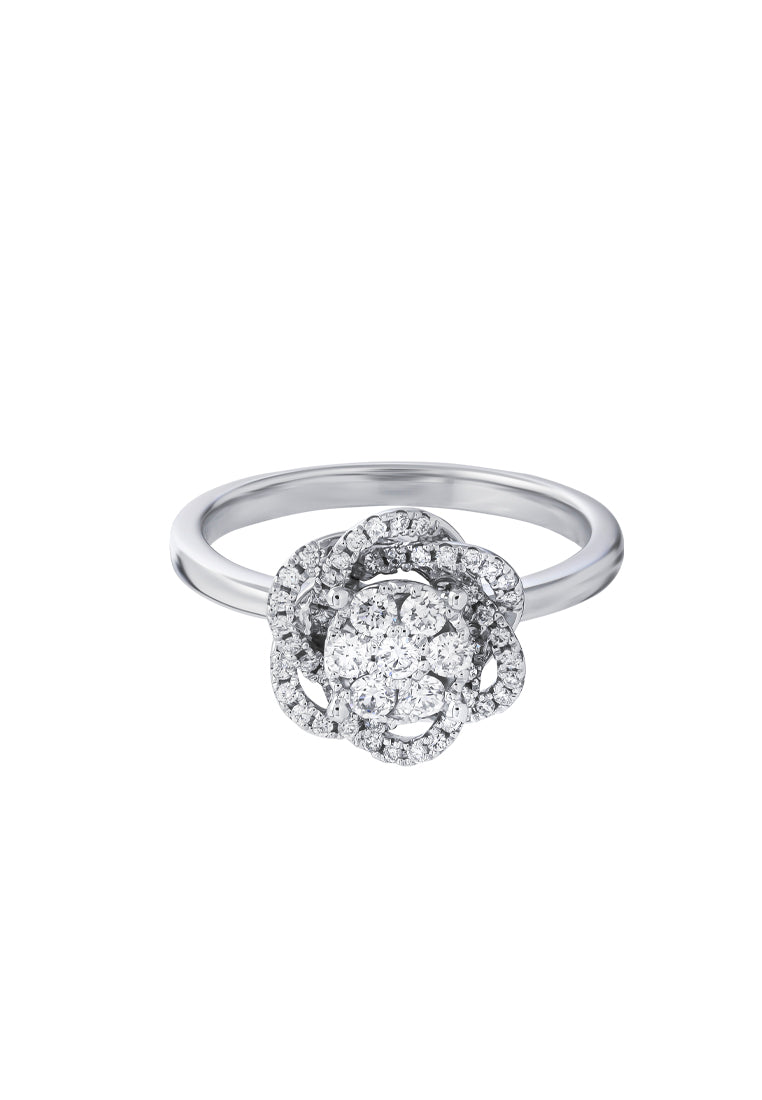 TOMEI The Bloom Series Diamond Ring, White Gold 750