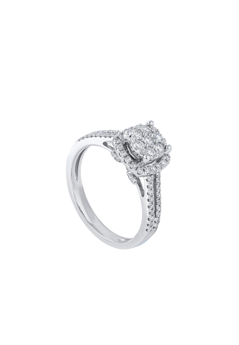 TOMEI Diamond Ring, White Gold 750