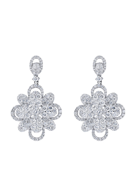 TOMEI The Bloom Series Diamond Earrings, White Gold 750