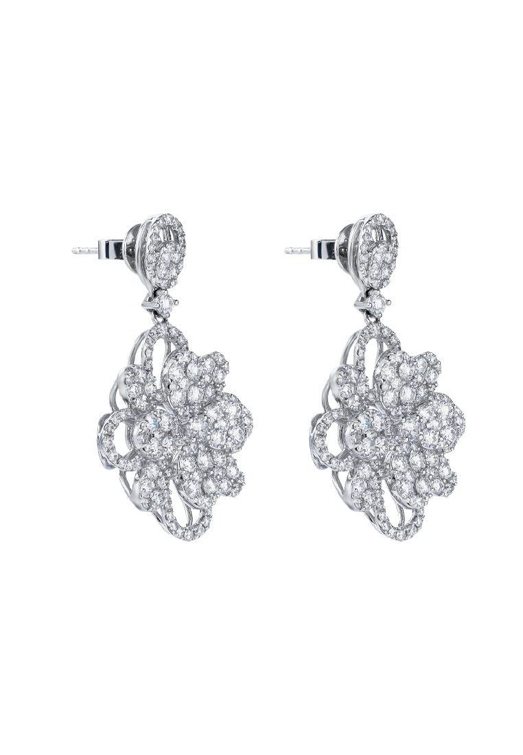 TOMEI The Bloom Series Diamond Earrings, White Gold 750