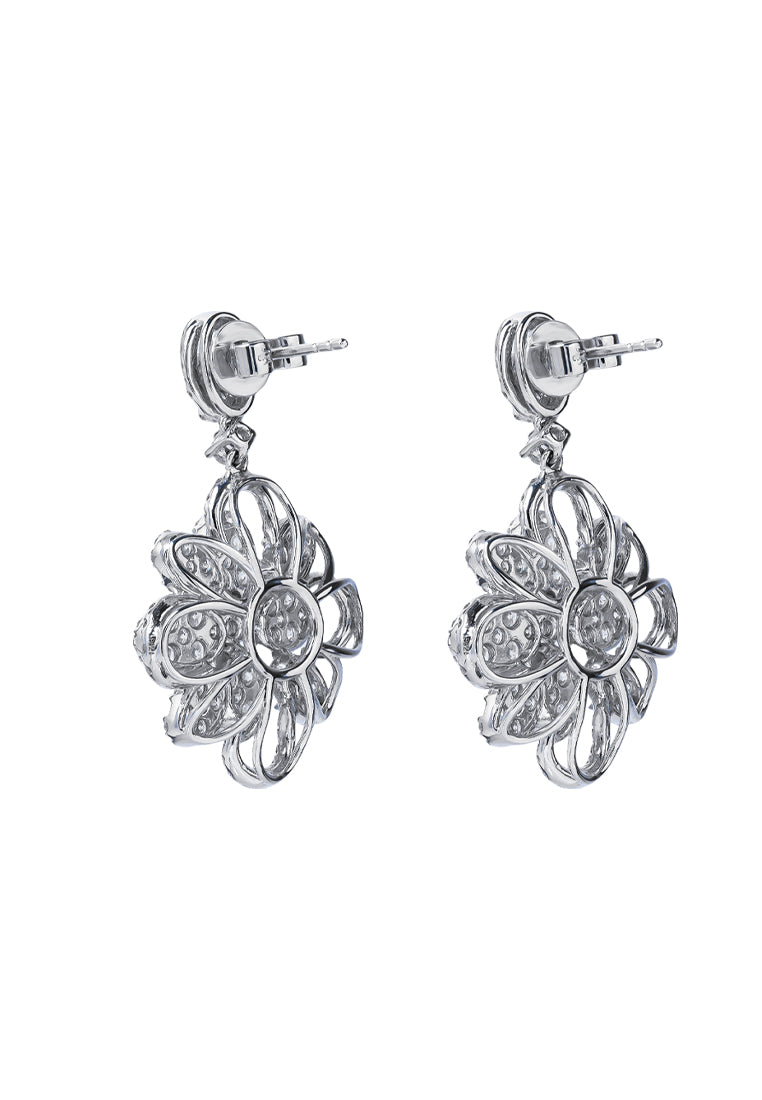 TOMEI The Bloom Series Diamond Earrings, White Gold 750