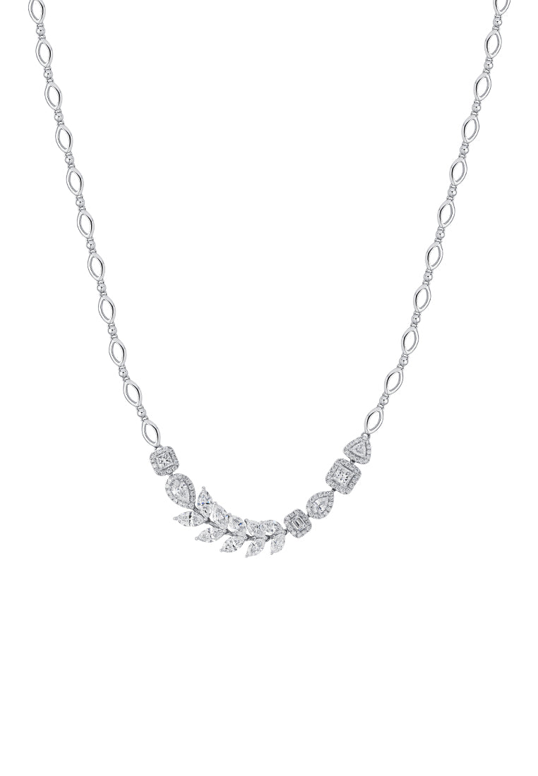 TOMEI Diamond Necklace, White Gold 750