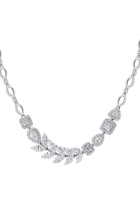 TOMEI Diamond Necklace, White Gold 750