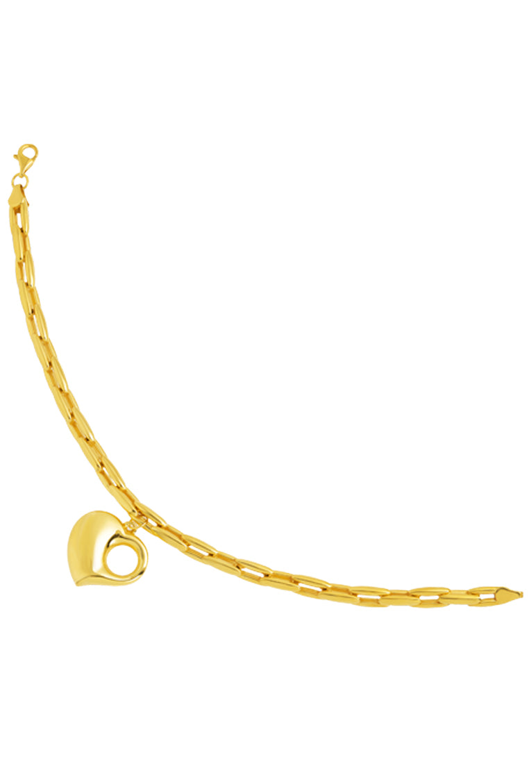 TOMEI Lusso Italia Hollow Heart Bracelet, Yellow Gold 916
