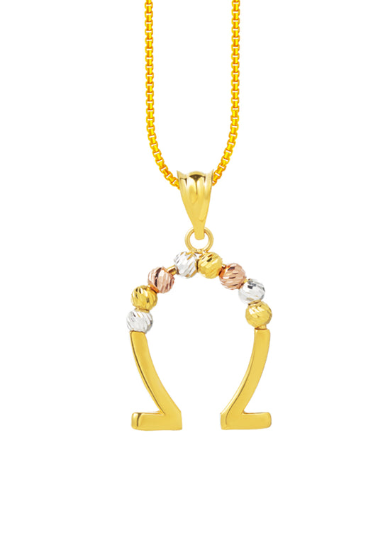 TOMEI Lusso Italia Omega Beads Pendant, Yellow Gold 916