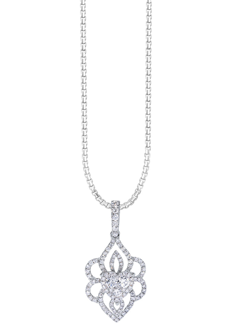 TOMEI Diamond Pendant, White Gold 750