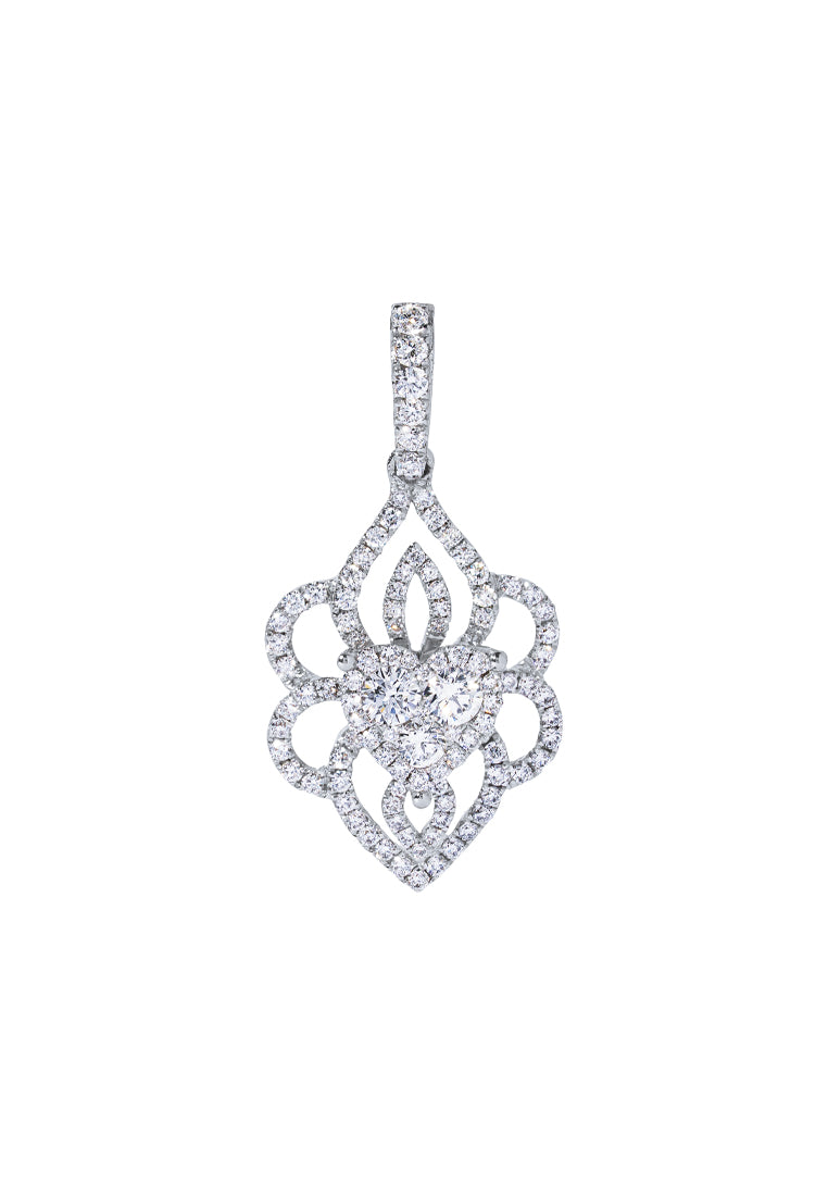TOMEI Diamond Pendant, White Gold 750