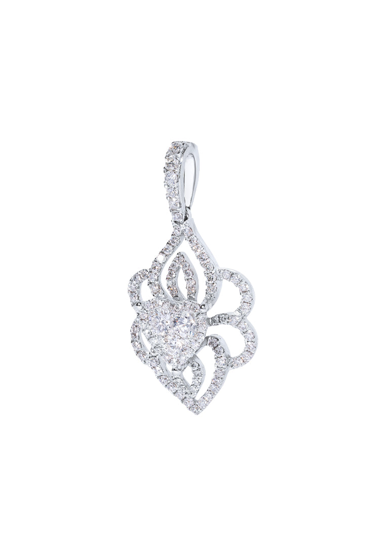TOMEI Diamond Pendant, White Gold 750