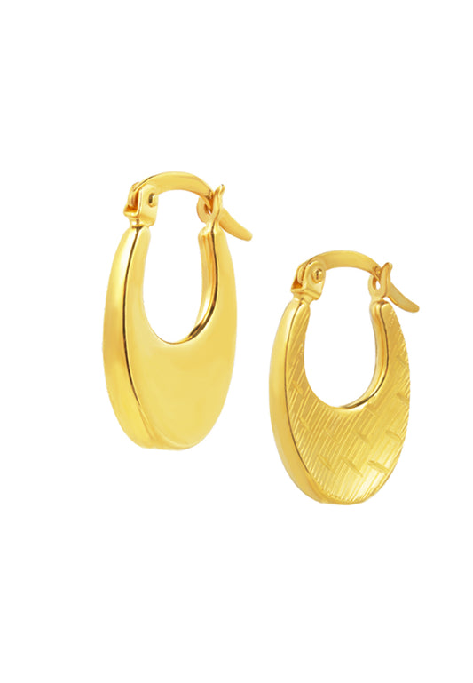 TOMEI Lusso Italia Laser Hoop Earrings, Yellow Gold 916