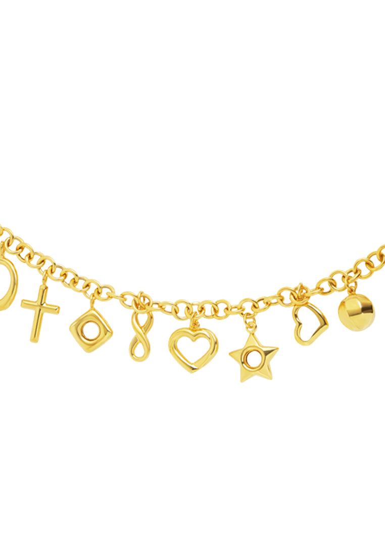 TOMEI Lusso Italia Faith & Love Bracelet, Yellow Gold, 916