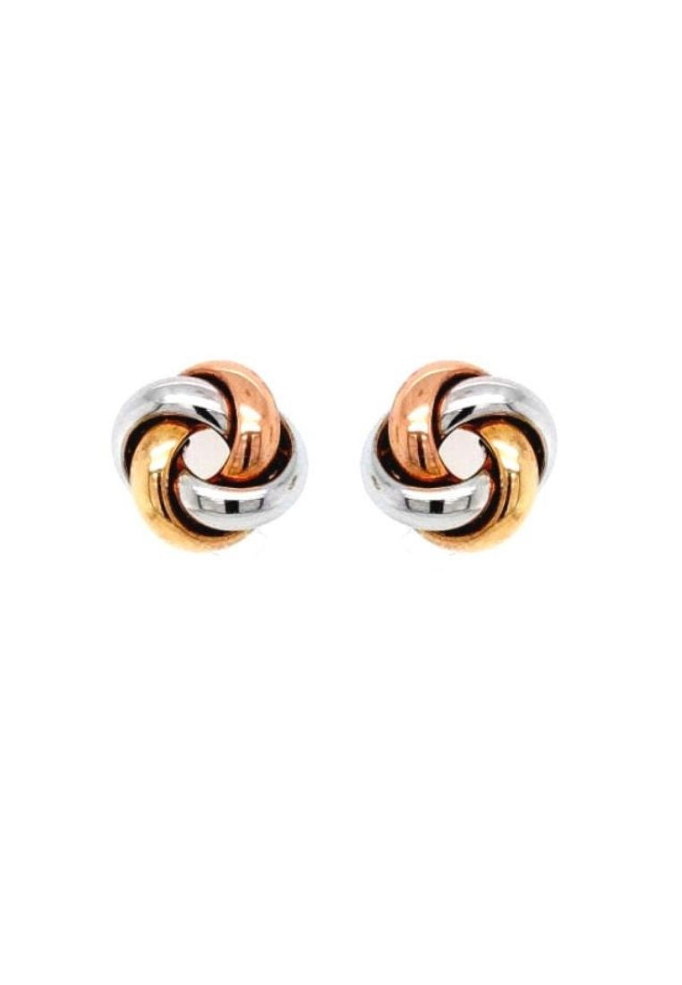 Tri-Tone Love Knot Earrings | Tomei White Gold 585 (14K) (X3NHOE208583-TC-II)