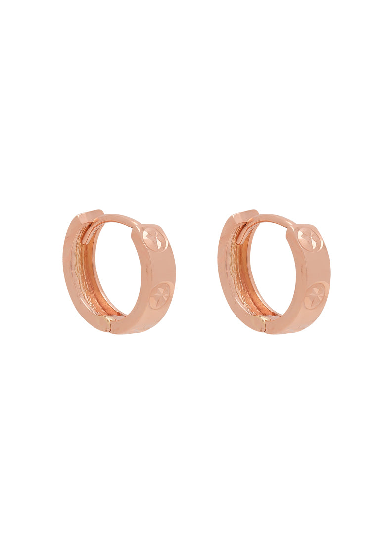 TOMEI Loop Earring, Rose/Yellow Gold 585