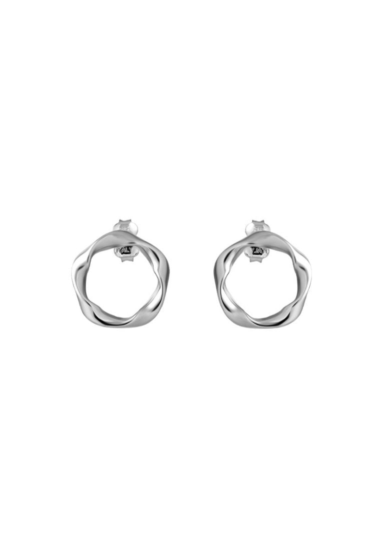 TOMEI Shining Wave Earrings, White Gold 585 (X3TE12860-W)