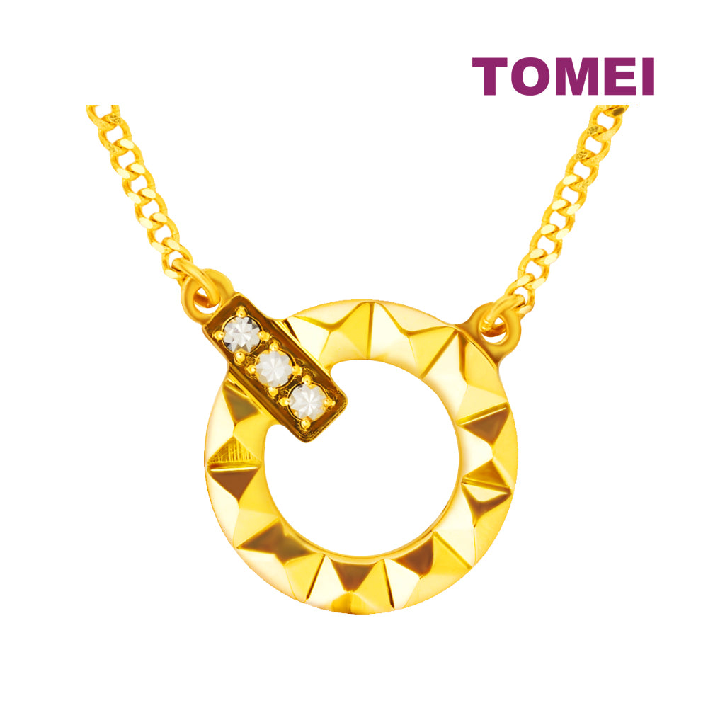 TOMEI Duo Of Devotion, Circle Necklace Yellow Gold 999 (5G)