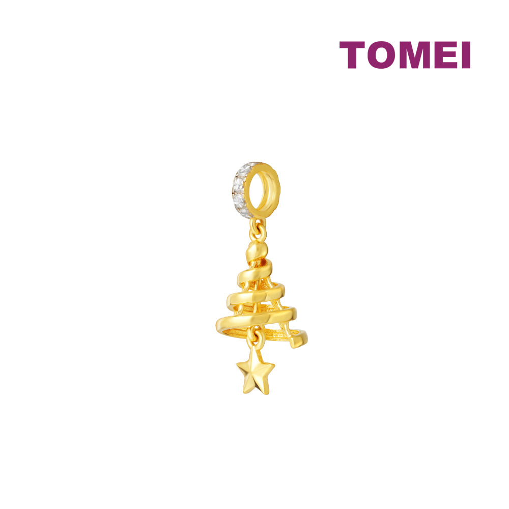 TOMEI Chomel Xmas Tree Charm, Yellow Gold 916