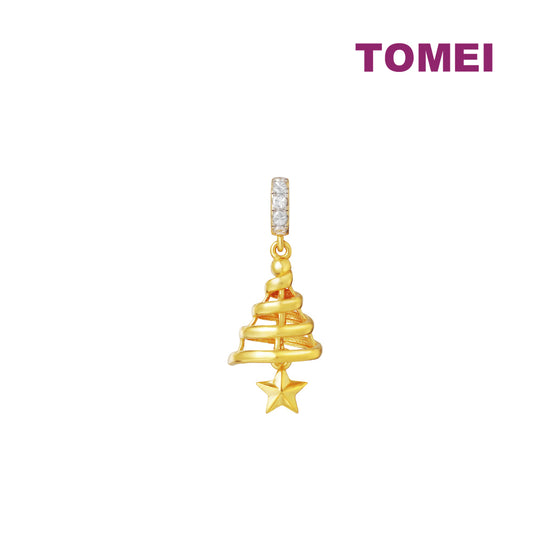 TOMEI Chomel Xmas Tree Charm, Yellow Gold 916
