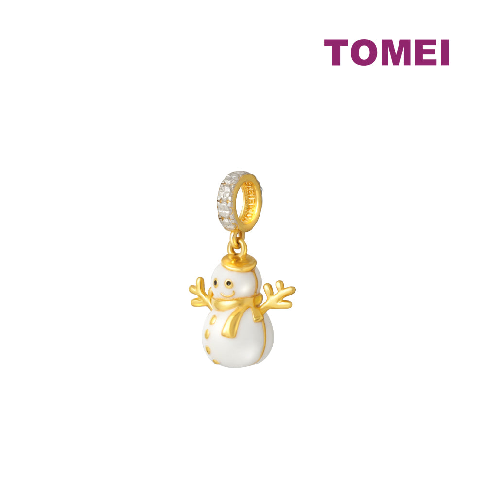 TOMEI Chomel Snowman Charm, Yellow Gold 916