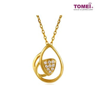 TOMEI Glamorous in Yellow Gold Diamond Pendant Set