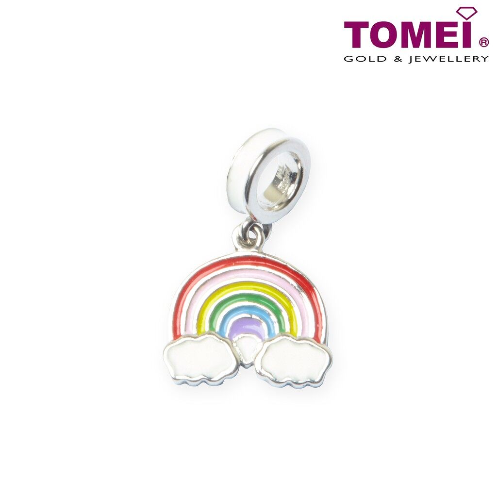 TOMEI Somewhere Over The Rainbow Charm, White Gold 585 (CHO-P5998)