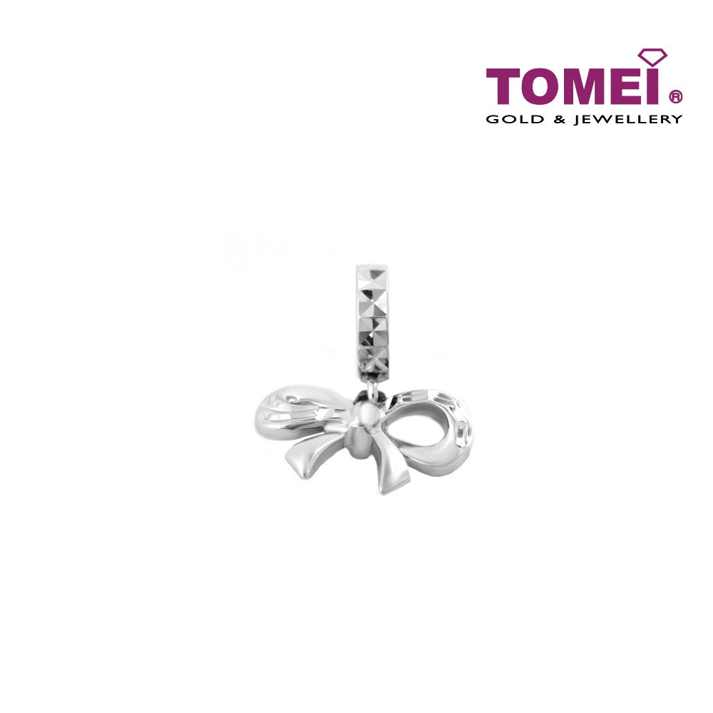 TOMEI Ribbon with Joyful Vibes Charm, White Gold 585 (P5528)