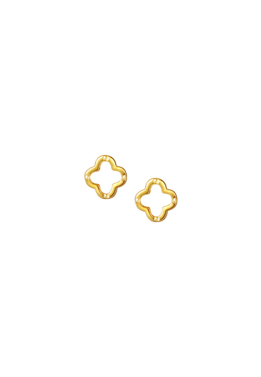 TOMEI [Online Exclusive] Lusso Italia Clover Earrings, Yellow Gold 916