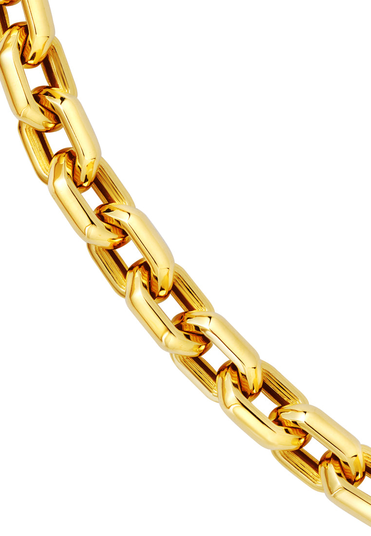 TOMEI Solid Geometric Chain Linked Bracelet, Yellow Gold 916