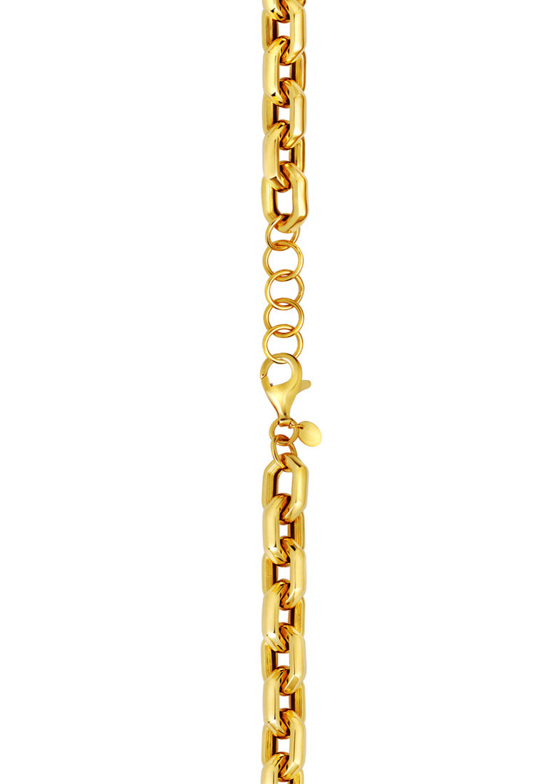 TOMEI Solid Geometric Chain Linked Bracelet, Yellow Gold 916