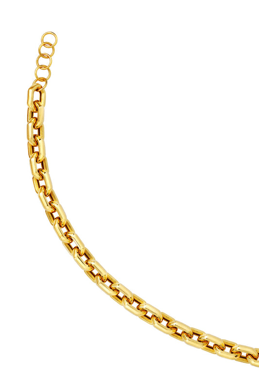 TOMEI Solid Geometric Chain Linked Bracelet, Yellow Gold 916