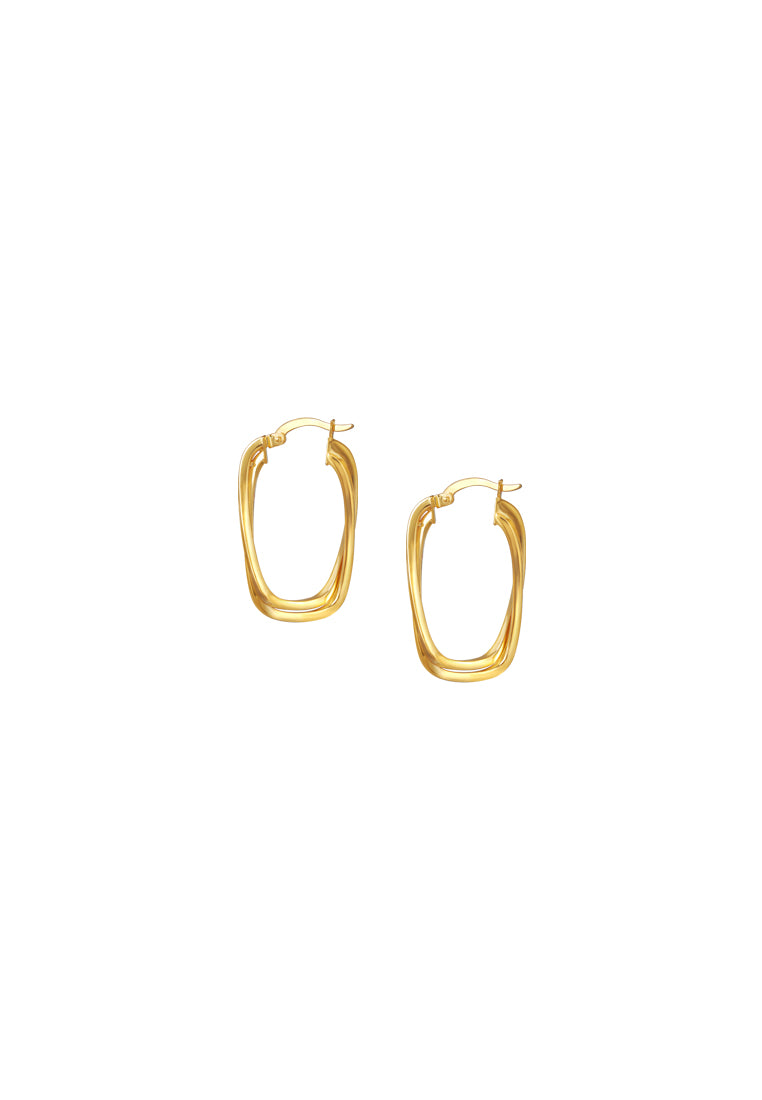 TOMEI Lusso Italia Overlapping Long Hoop Earrings, Yellow Gold 916