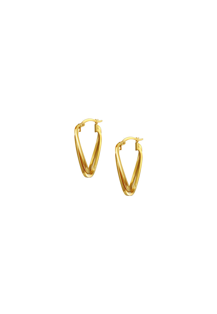 TOMEI Lusso Italia Overlapping Long Hoop Earrings, Yellow Gold 916