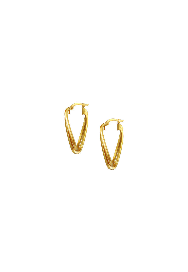 TOMEI Lusso Italia Overlapping Long Hoop Earrings, Yellow Gold 916