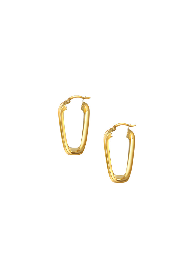 TOMEI Lusso Italia Criss Cross Rectangle Earrings, Yellow Gold 916