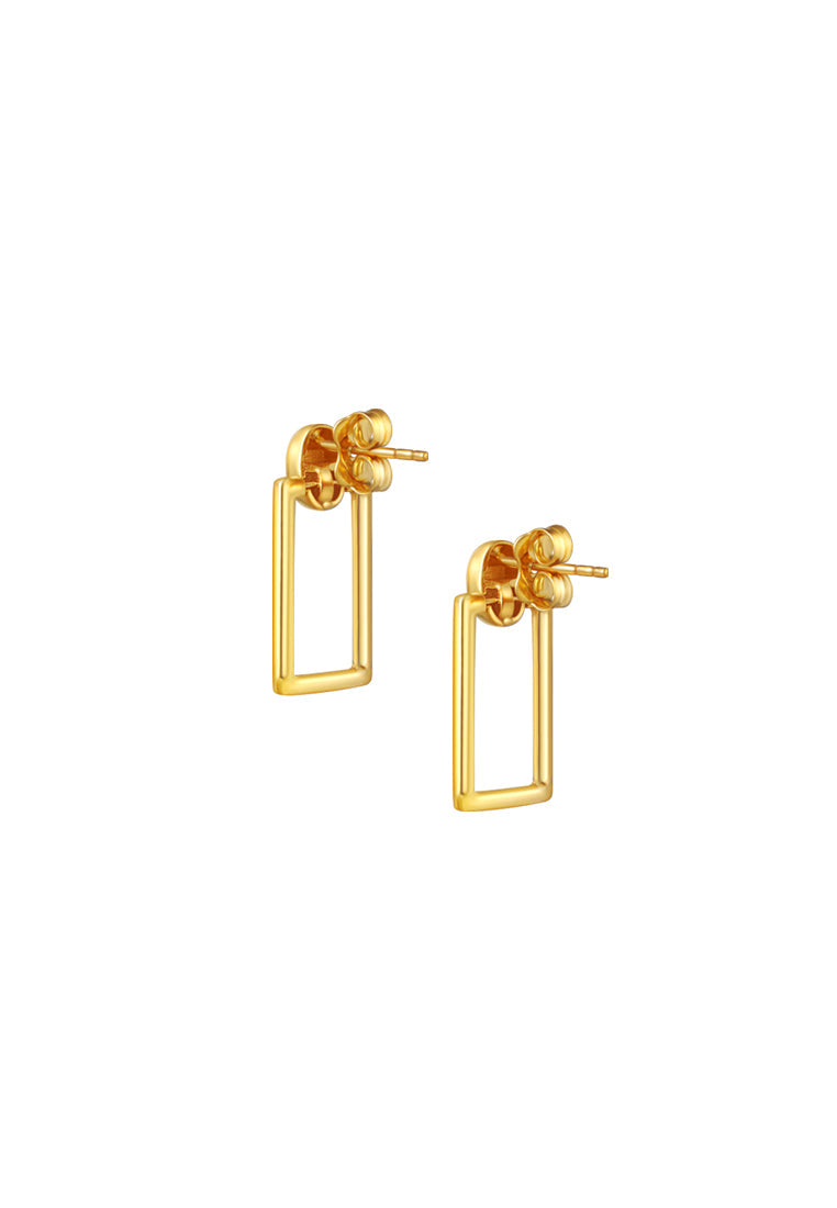 TOMEI Lusso Italia Rectangular Hoop Earrings, Yellow Gold 916