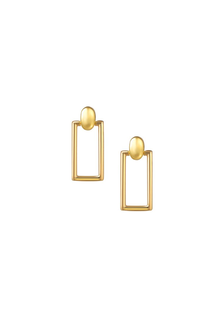 TOMEI Lusso Italia Rectangular Hoop Earrings, Yellow Gold 916