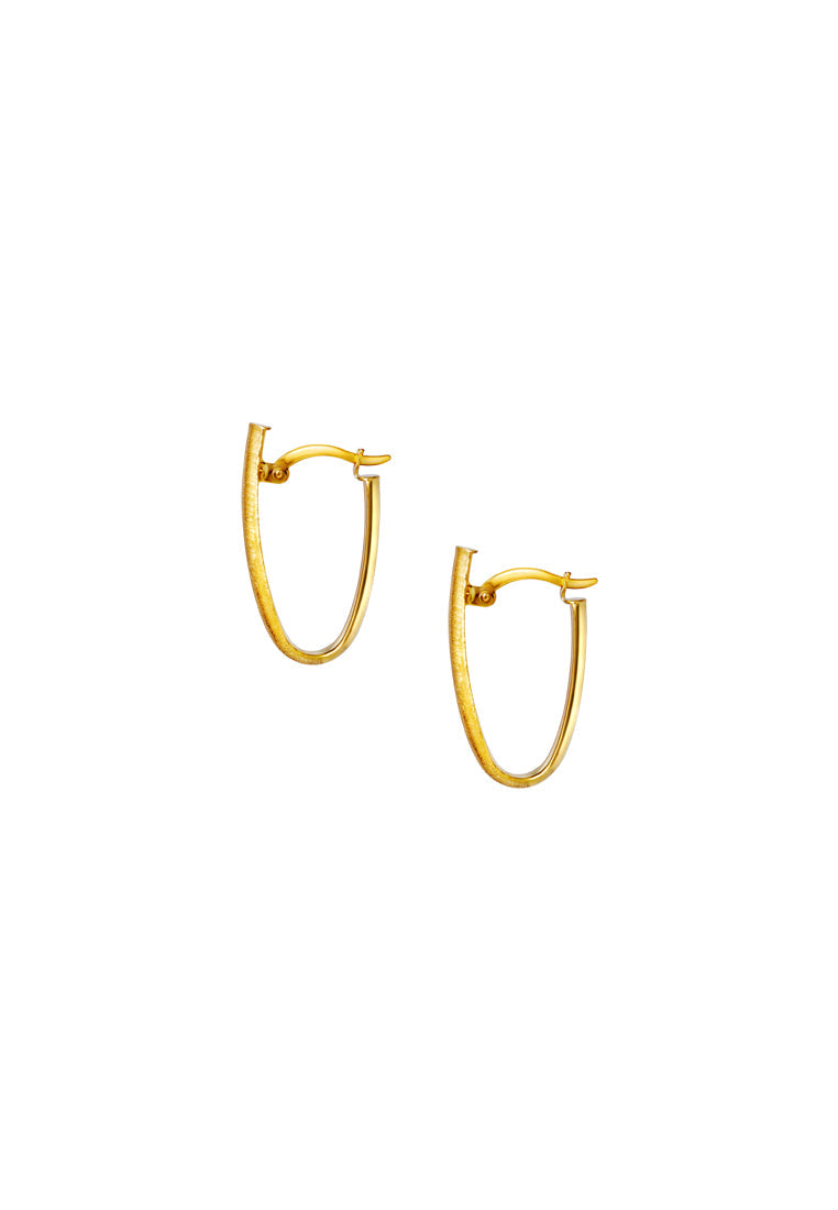 TOMEI Lusso Italia Matte Half Hoop Earrings, Yellow Gold 916