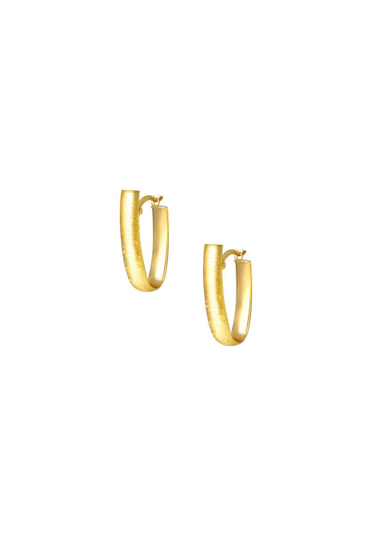 TOMEI Lusso Italia Matte Half Hoop Earrings, Yellow Gold 916