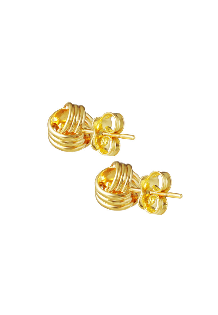 TOMEI Lusso Italia Ribbed Knotted Earrings, Yellow Gold 916