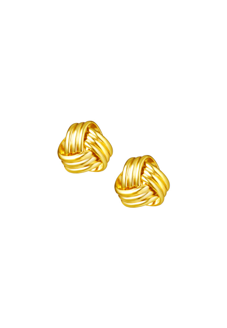 TOMEI Lusso Italia Ribbed Knotted Earrings, Yellow Gold 916